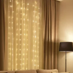 Xenos Deurgordijn kerst met 200 lichtjes - 200x300 cm- Kerstverlichting|Kerstboom Verlichting
