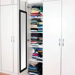 Xenos Deurspiegel - zwart - 34x124 cm- Passpiegels
