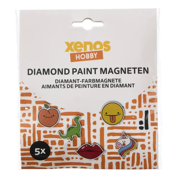 Xenos Diamond painting magneten DIY - set van 5 - diverse varianten- Diamond Paintings