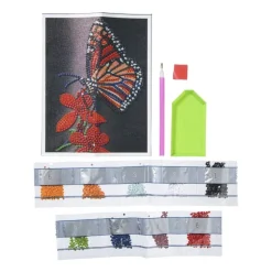 Xenos Diamond painting vlinder - 18x14 cm- Diamond Paintings