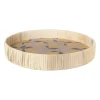 Xenos Dienblad citroen - MDF/rotan - ø35x5 cm- Dienbladen