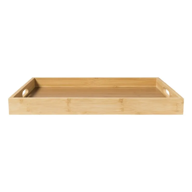 Xenos Dienblad rechthoek - bamboe - 31x45x4 cm- Dienbladen