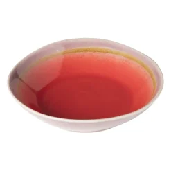 Xenos Diep bord Roots - rood/paars - ø20x5.4 cm- Borden