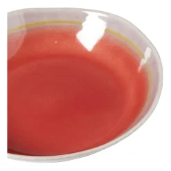 Xenos Diep bord Roots - rood/paars - ø20x5.4 cm- Borden