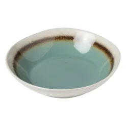 Xenos Diep bord Roots - turquoise - ø20x5.4 cm- Borden