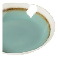 Xenos Diep bord Roots - turquoise - ø20x5.4 cm- Borden