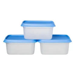 Xenos Diepvriesdoosjes - set van 3 - 500 ml- Bewaardozen
