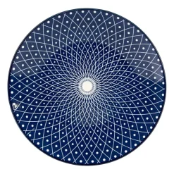 Xenos Dinerbord blue print - diamonds - ⌀26 cm- Borden