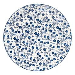 Xenos Dinerbord blue print - flowers - ⌀26 cm- Borden