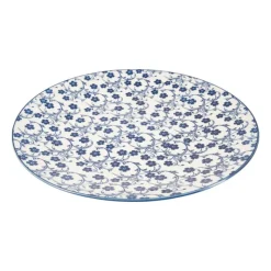 Xenos Dinerbord blue print - flowers - ⌀26 cm- Borden