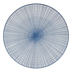 Xenos Dinerbord blue print - stripes - ⌀26 cm- Borden