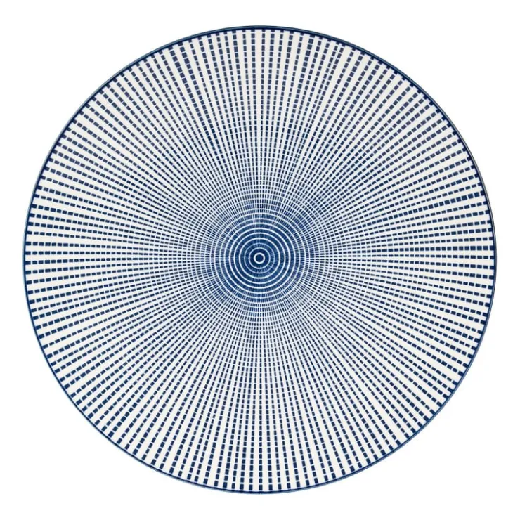 Xenos Dinerbord blue print - stripes - ⌀26 cm- Borden