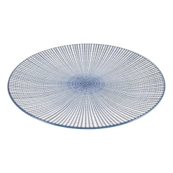 Xenos Dinerbord blue print - stripes - ⌀26 cm- Borden