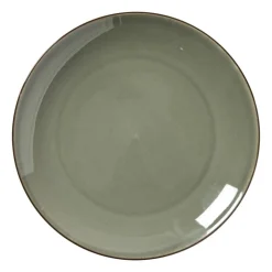 Xenos Dinerbord Emma - donkergroen - ø26.8x2.5 cm- Borden