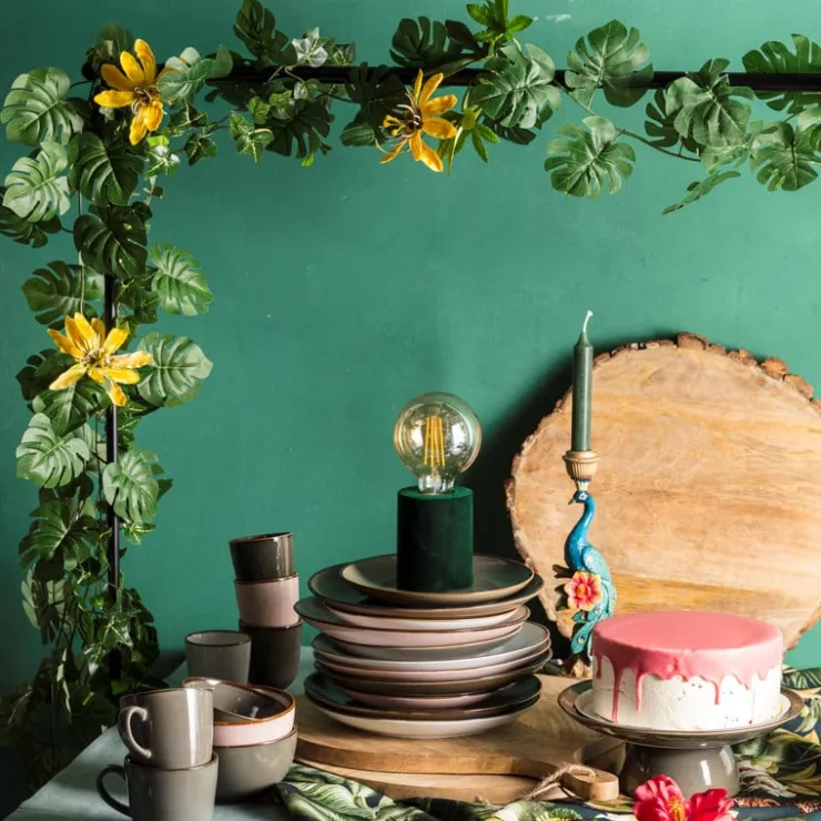 Xenos Dinerbord Emma - groen - ø26.5 cm- Borden