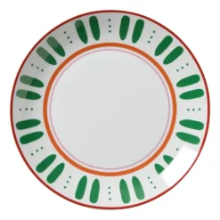 Xenos Dinerbord holly jolly - groen - ø26.8x2.8 cm- Borden