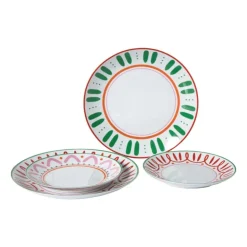 Xenos Dinerbord holly jolly - groen - ø26.8x2.8 cm- Borden