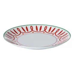 Xenos Dinerbord holly jolly - rood - ø26.8x2.8 cm- Borden