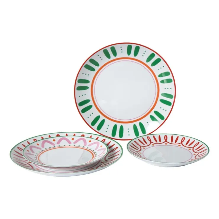 Xenos Dinerbord holly jolly - rood - ø26.8x2.8 cm- Borden