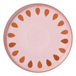 Xenos Dinerbord jolie - roze - ø25.5x2.3 cm- Borden