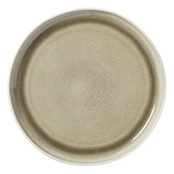 Xenos Dinerbord kaori - wit/bruin - ø27x3 cm- Borden|Kerstservies