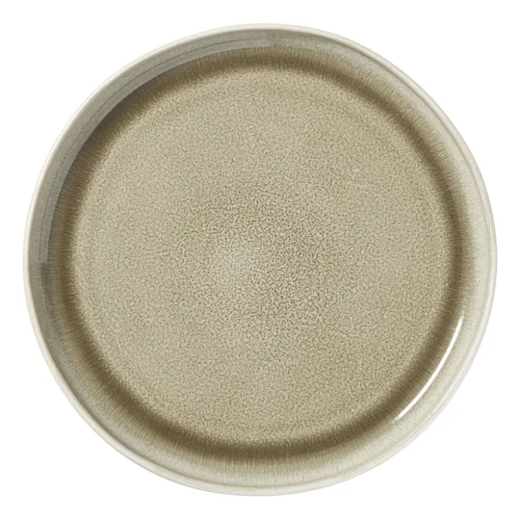 Xenos Dinerbord kaori - wit/bruin - ø27x3 cm- Borden|Kerstservies
