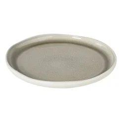 Xenos Dinerbord kaori - wit/bruin - ø27x3 cm- Borden|Kerstservies
