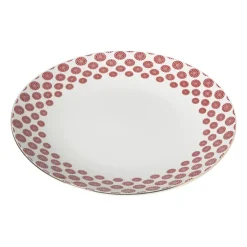 Xenos Dinerbord Mirna bloem - rood/wit - ø26.8x2.2 cm- Borden