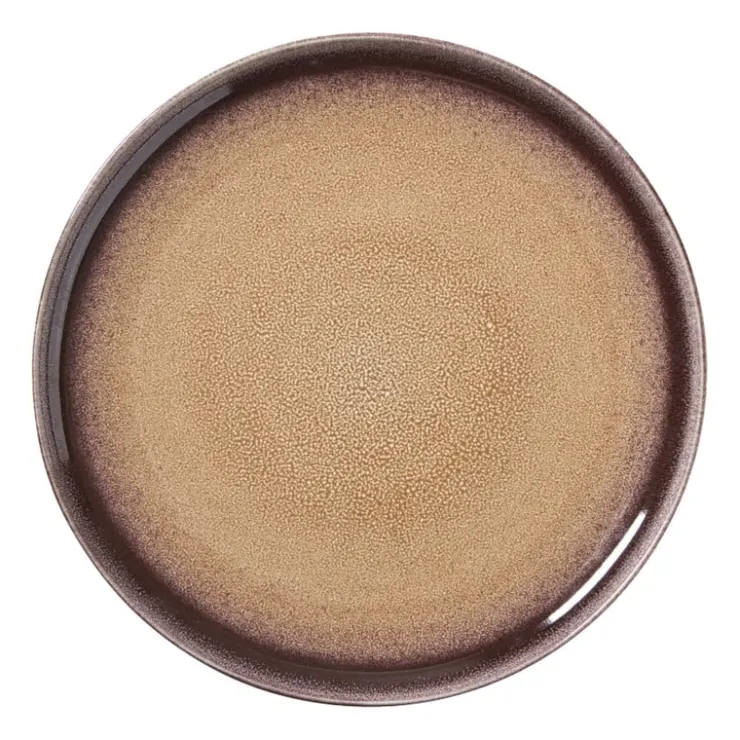 Xenos Dinerbord Olivia - bordeauxrood/beige - ø27.5x2.5 cm- Borden