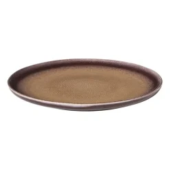 Xenos Dinerbord Olivia - bordeauxrood/beige - ø27.5x2.5 cm- Borden