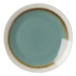 Xenos Dinerbord Roots - turquoise - ø27.5x3 cm- Borden