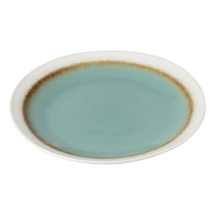 Xenos Dinerbord Roots - turquoise - ø27.5x3 cm- Borden