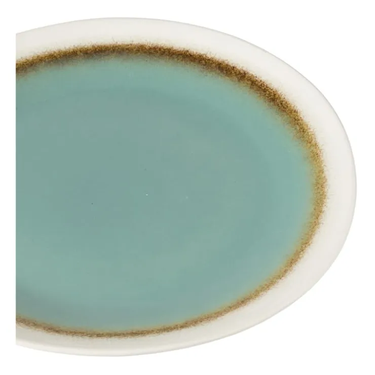 Xenos Dinerbord Roots - turquoise - ø27.5x3 cm- Borden