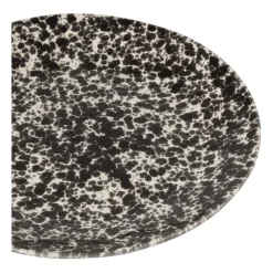 Xenos Dinerbord Roots - zwart/wit - ø27.5x3 cm- Borden