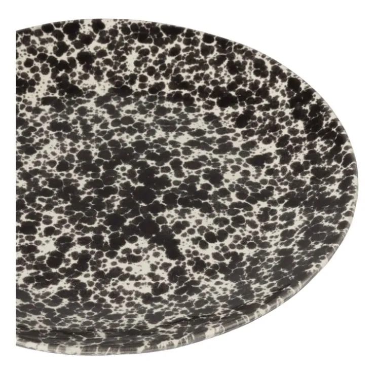 Xenos Dinerbord Roots - zwart/wit - ø27.5x3 cm- Borden