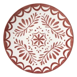 Xenos Dinerbord sterre - rood/wit - ø26.8x2.6 cm- Borden|Kerstcadeaus