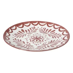 Xenos Dinerbord sterre - rood/wit - ø26.8x2.6 cm- Borden|Kerstcadeaus