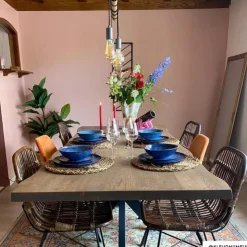 Xenos Dinerbord Toscane - donkerblauw - ø28 cm- Borden