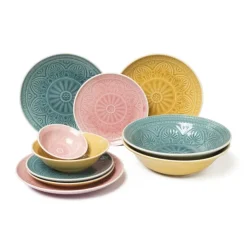 Xenos Dinerbord Yasmine - roze - 25.5 cm- Borden