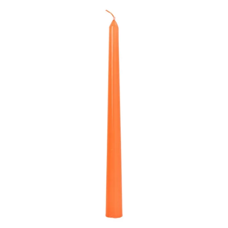 Xenos Dinerkaars glans - oranje - ø2x25 cm- Dinerkaarsen