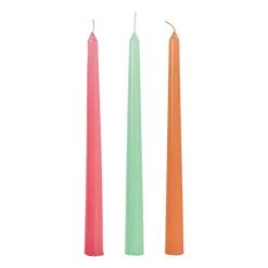 Xenos Dinerkaars glans - roze - ø2x25 cm- Dinerkaarsen