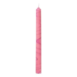 Xenos Dinerkaars marble - paars/roze - ø2.15x25 cm- Dinerkaarsen