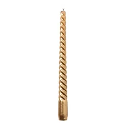 Xenos Dinerkaars metallic twist - roségoud - ø2x25 cm- Kerstcadeaus|Dinerkaarsen