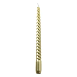 Xenos Dinerkaars metallic twist - goud - ø2x25 cm- Kerstcadeaus|Dinerkaarsen