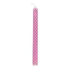 Xenos Dinerkaars ruit - roze - ø2.15x25 cm- Dinerkaarsen