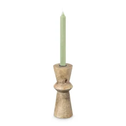 Xenos Dinerkaars rustiek - lindegroen - ø2x24 cm- Dinerkaarsen