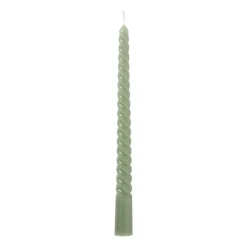 Xenos Dinerkaars twist - groen - ø2.15x25 cm- Dinerkaarsen