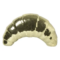 Xenos Disco croissant XL voor wand - goudkleurig - 21x41x10 cm- Kerstcadeaus|Decoratieve Beelden