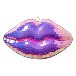 Xenos Disco lippen - roze - 12.5x22.5x4 cm- Decoratieve Beelden