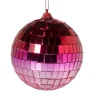 Xenos Discobal - roze/rood - ø8 cm- Kerstballen